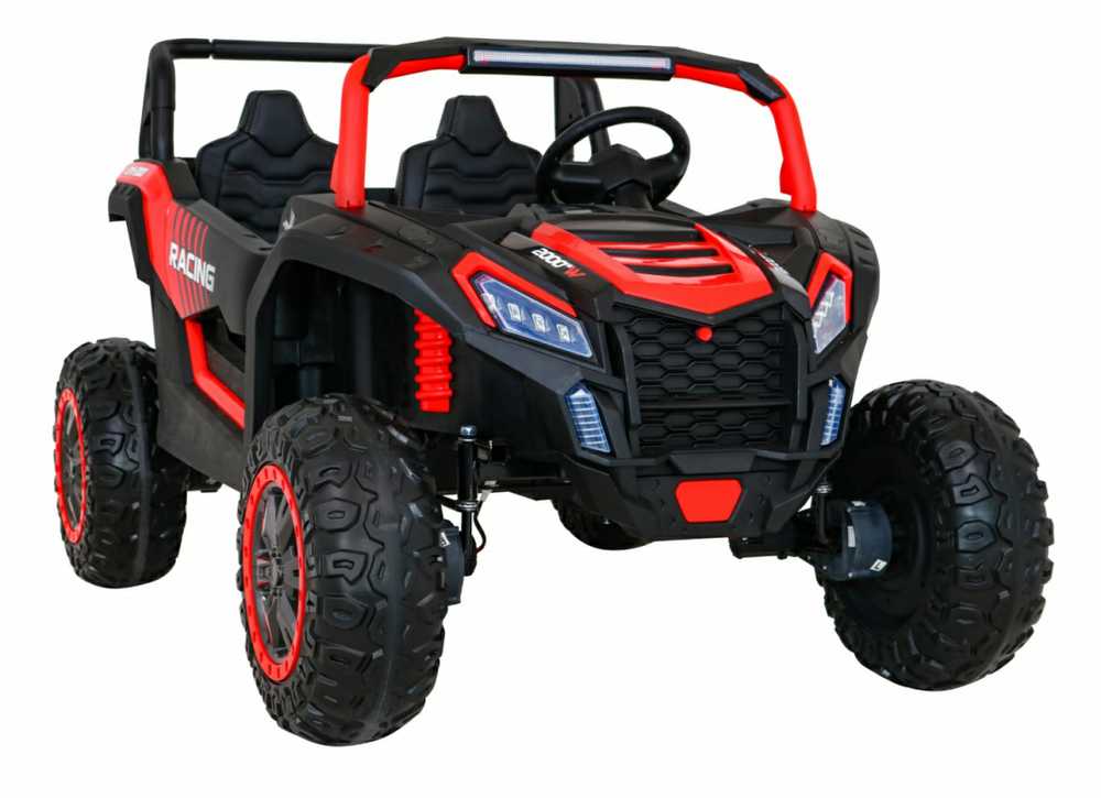 Ramiz Raudon ATV lenktyninis bagis 2 vaikams + 4x4 pavara + nuotolinio valdymo pultas + lėtas užvedimas + MP3 LED