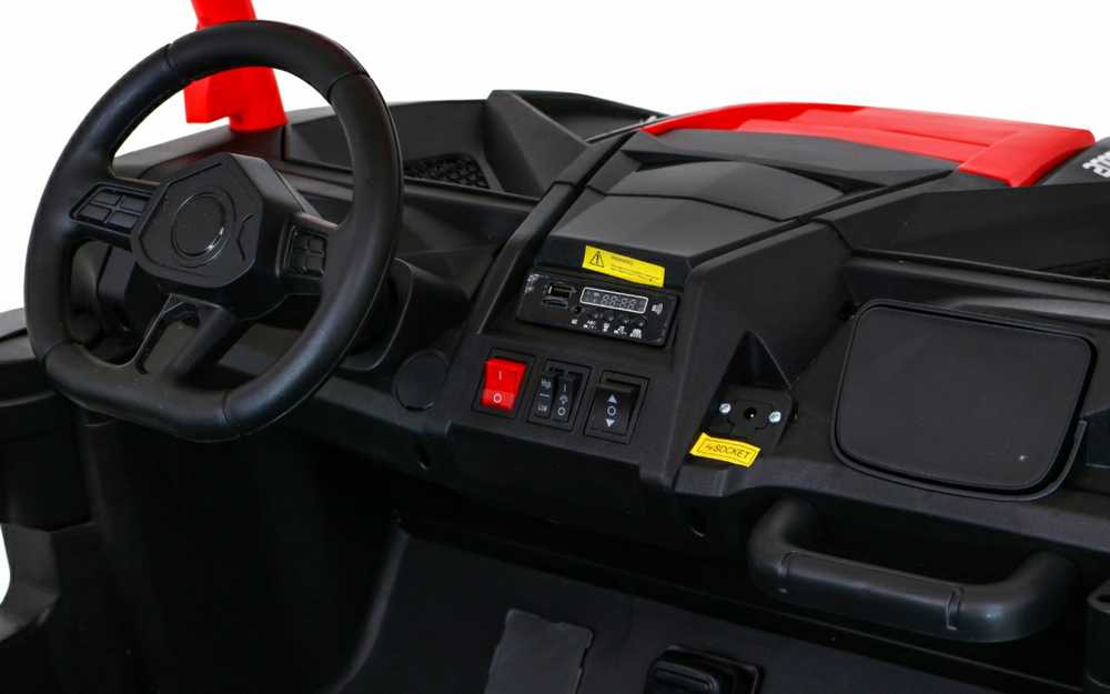 Ramiz Raudon ATV lenktyninis bagis 2 vaikams + 4x4 pavara + nuotolinio valdymo pultas + lėtas užvedimas + MP3 LED