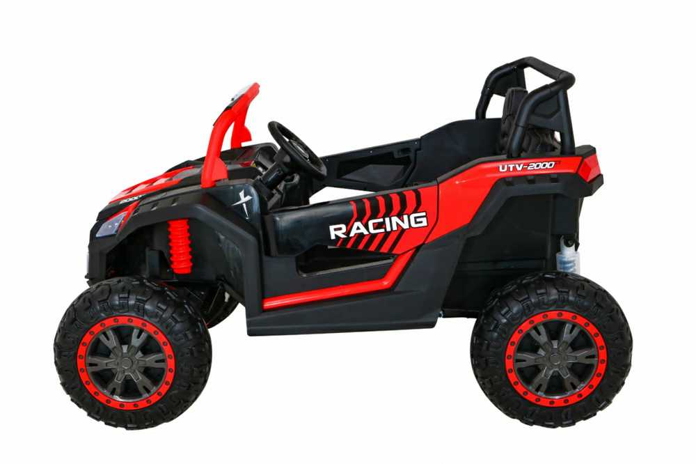 Ramiz Raudon ATV lenktyninis bagis 2 vaikams + 4x4 pavara + nuotolinio valdymo pultas + lėtas užvedimas + MP3 LED