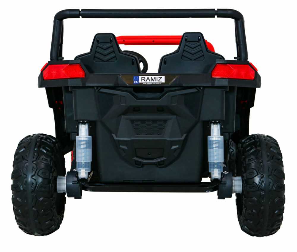 Ramiz Raudon ATV lenktyninis bagis 2 vaikams + 4x4 pavara + nuotolinio valdymo pultas + lėtas užvedimas + MP3 LED