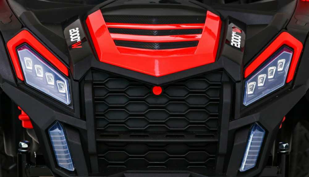 Ramiz Raudon ATV lenktyninis bagis 2 vaikams + 4x4 pavara + nuotolinio valdymo pultas + lėtas užvedimas + MP3 LED