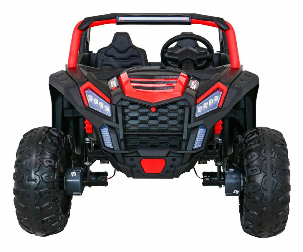 Ramiz Raudon ATV lenktyninis bagis 2 vaikams + 4x4 pavara + nuotolinio valdymo pultas + lėtas užvedimas + MP3 LED