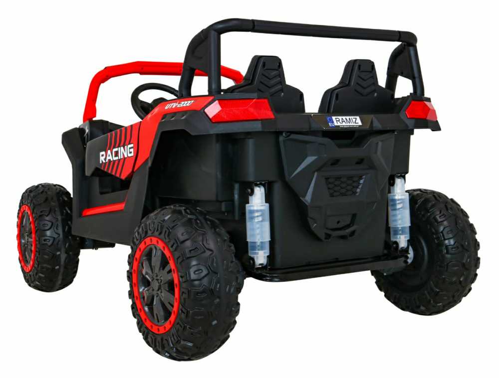 Ramiz Raudon ATV lenktyninis bagis 2 vaikams + 4x4 pavara + nuotolinio valdymo pultas + lėtas užvedimas + MP3 LED