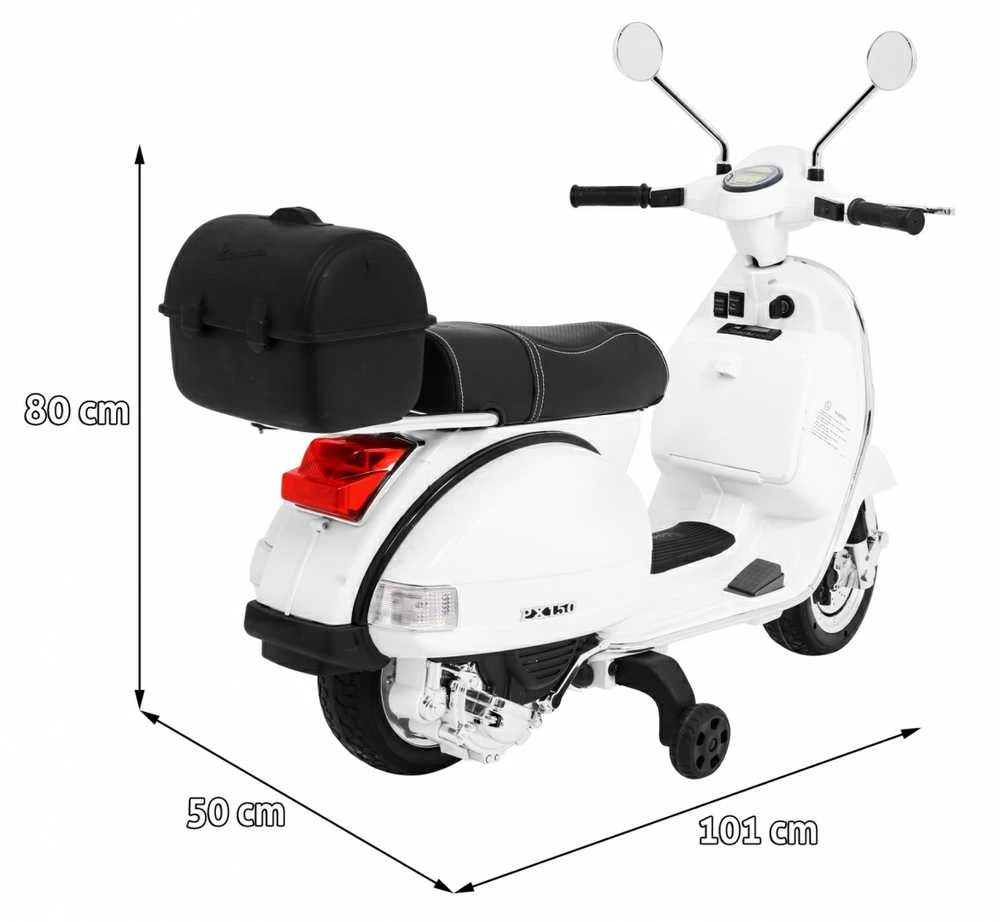 Ramiz Elektrinis motoroleris vaikams Vespa, Baltas
