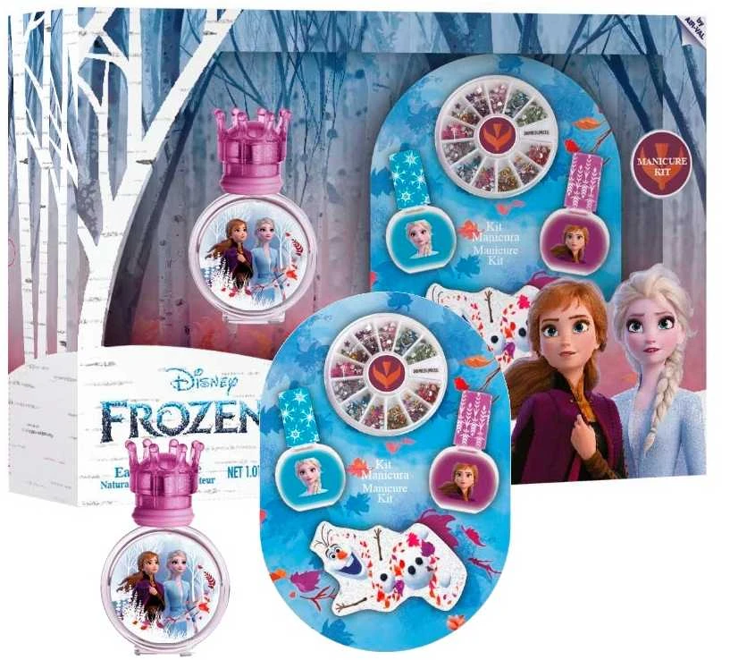 Disney Frozen II Set (EDT, 100 ml + 2 nagų lakai + mankiūro aksesuarai)