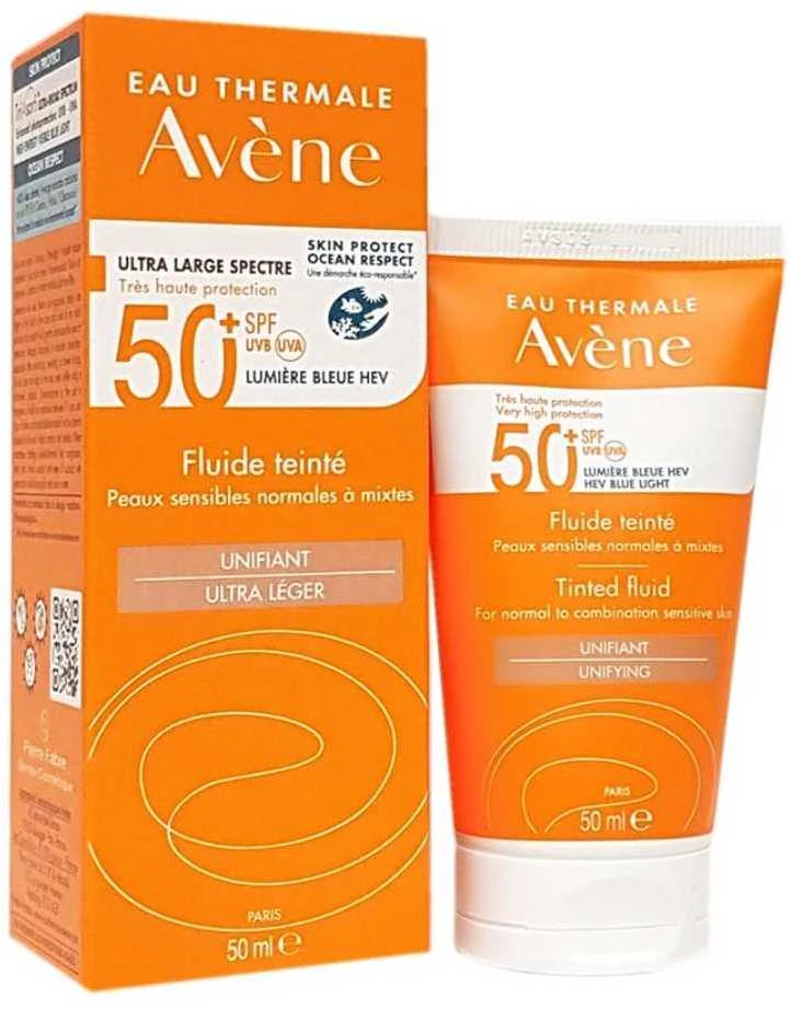 saugantis nuo saulės veido fluidas "Avène Colour Fluid" SPF50+ 50ml