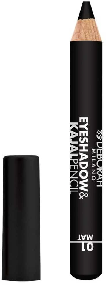 Deborah Blending Matt Eyeshadow & Kajal Akių apvadas 2-In-1 01 Juodas, 2 g