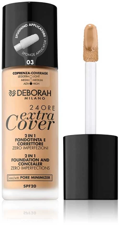 Deborah Milano 24 Ore Extra Cover 2 In 1 SPF20 03, 30 ml