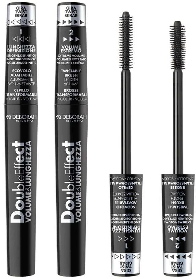 Deborah Milano Double Effect blakstienų tušas juodas