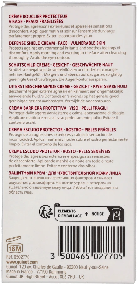 Apsauginis atkuriamasis veido kremas Guinot Protection Reparatrice Defense Shield Cream, 50 ml
