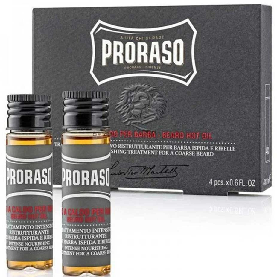 Proraso Wood & Spice Karštas aliejus barzdos priežiūrai, 4x17 ml