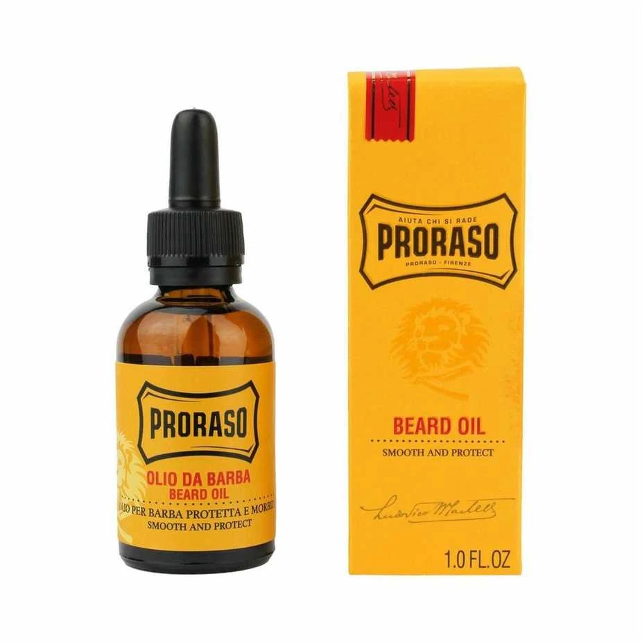 Proraso barzdos aliejus tamsiame buteliuke su dėžute