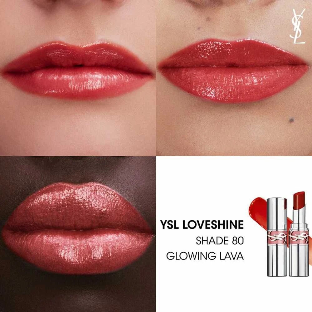 Yves Saint Laurent YSL Loveshine Lipstick Shade: 80 Glowing Lava, 3.2 g