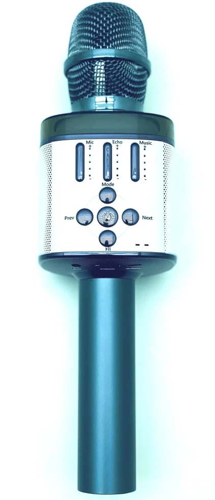 Belaidis Bluetooth Karaoke mikrofonas Q136 Su šviesos efektais, Spalva: Juoda