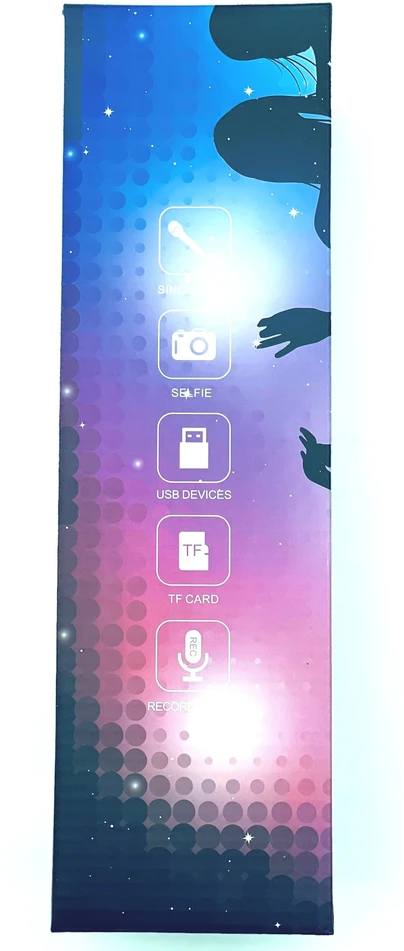 Belaidis Bluetooth Karaoke mikrofonas Q136 Su šviesos efektais, Spalva: Juoda