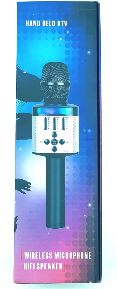 Belaidis Bluetooth Karaoke mikrofonas Q136 Su šviesos efektais, Spalva: Juoda