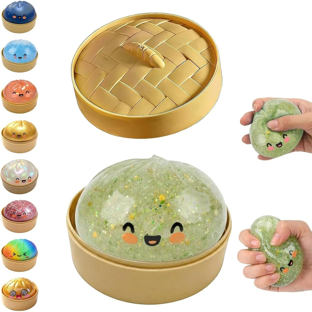 Blizgantis Kuldūnas Squeezy Dumplings antistresinis žaislas 8 cm