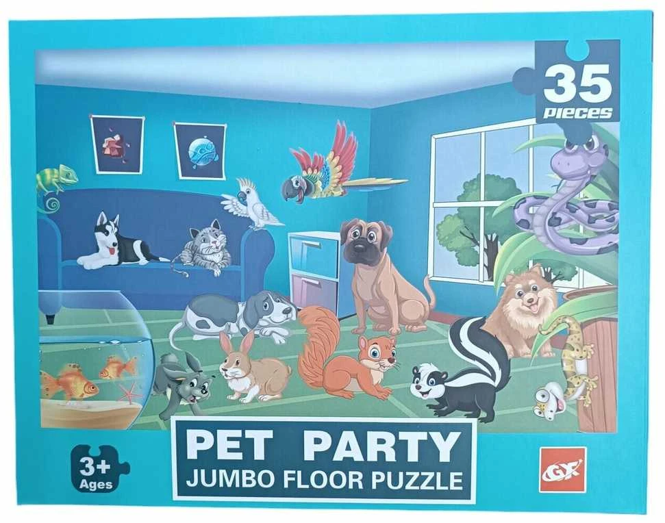 Dėlionė Jumbo Floor Puzzle Pet Party, 35 det