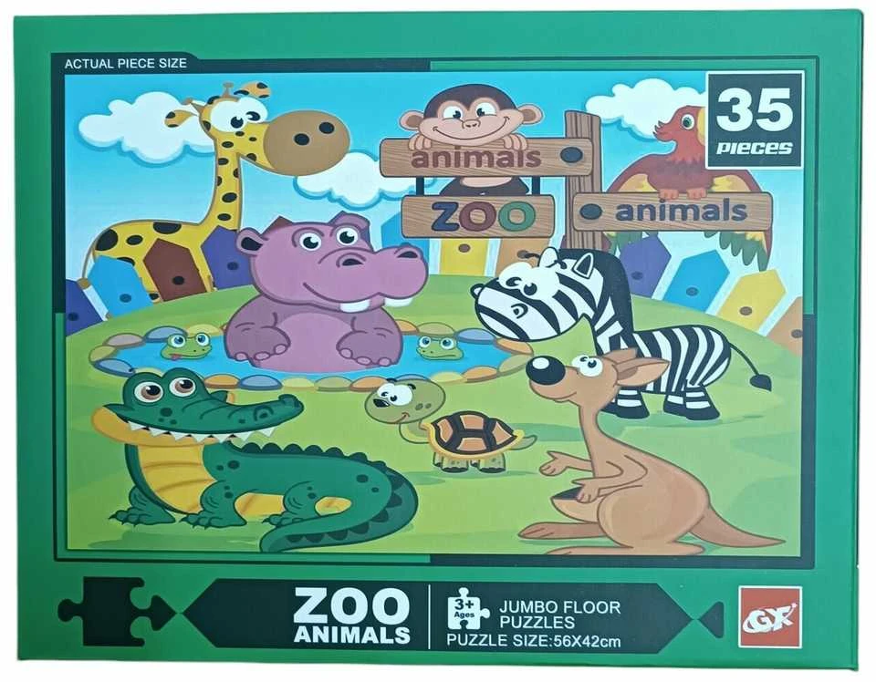 Dėlionė Jumbo Floor Puzzle Zoo Animals, 35 det