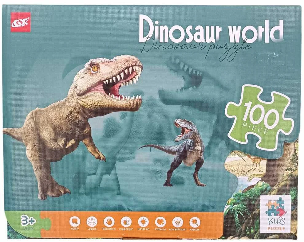 Dėlionė Puzzle Dinosaur world, 100 det