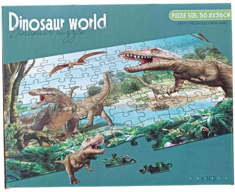 Dėlionė Puzzle Dinosaur world, 100 det
