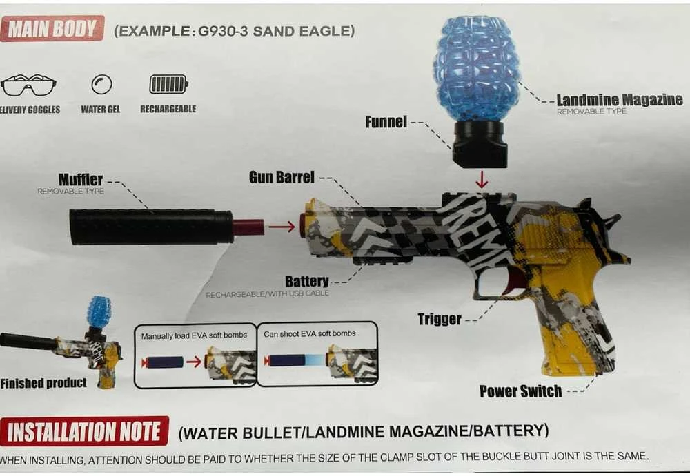 Elektrinis gelio kulkų pistoletas Glock + 8000 kulkų dovanų