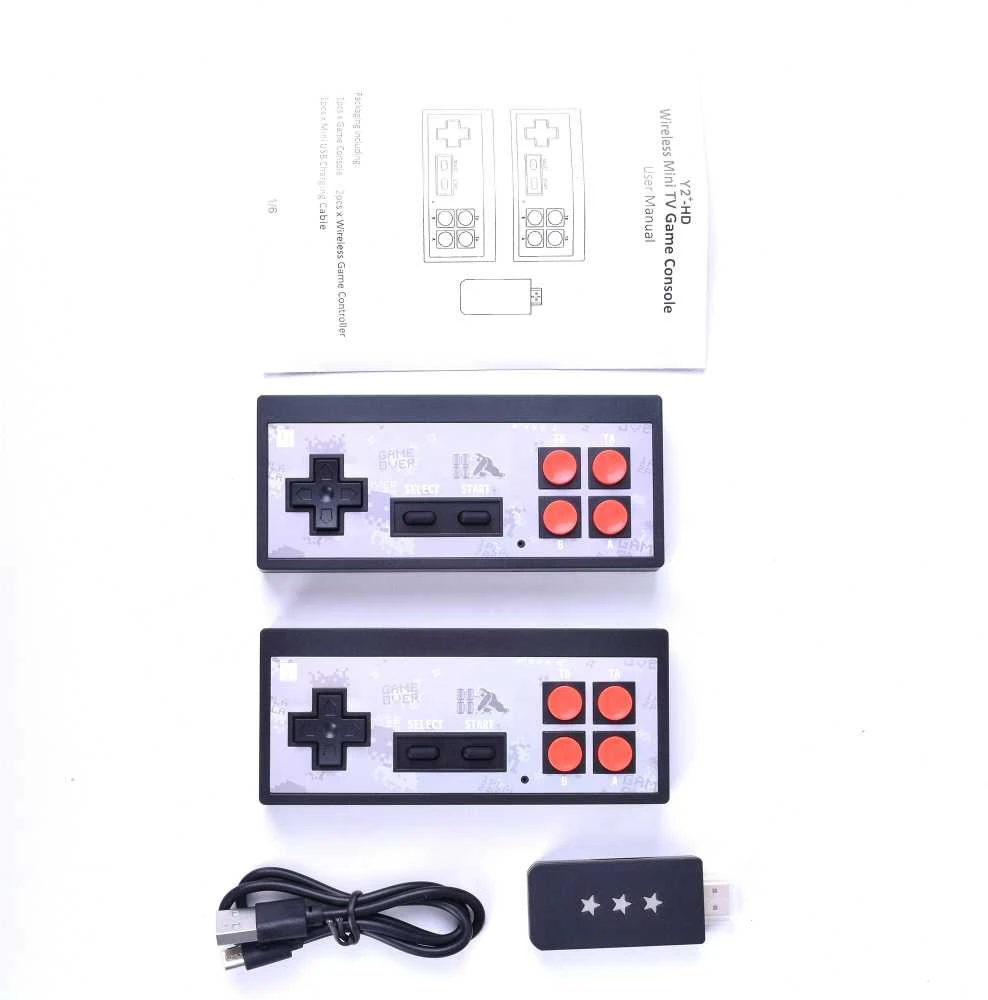 HDMI Jungties TV konsolė su 638 Skirtingais Retro Žaidimais ir belaidžiais valdymo pultais