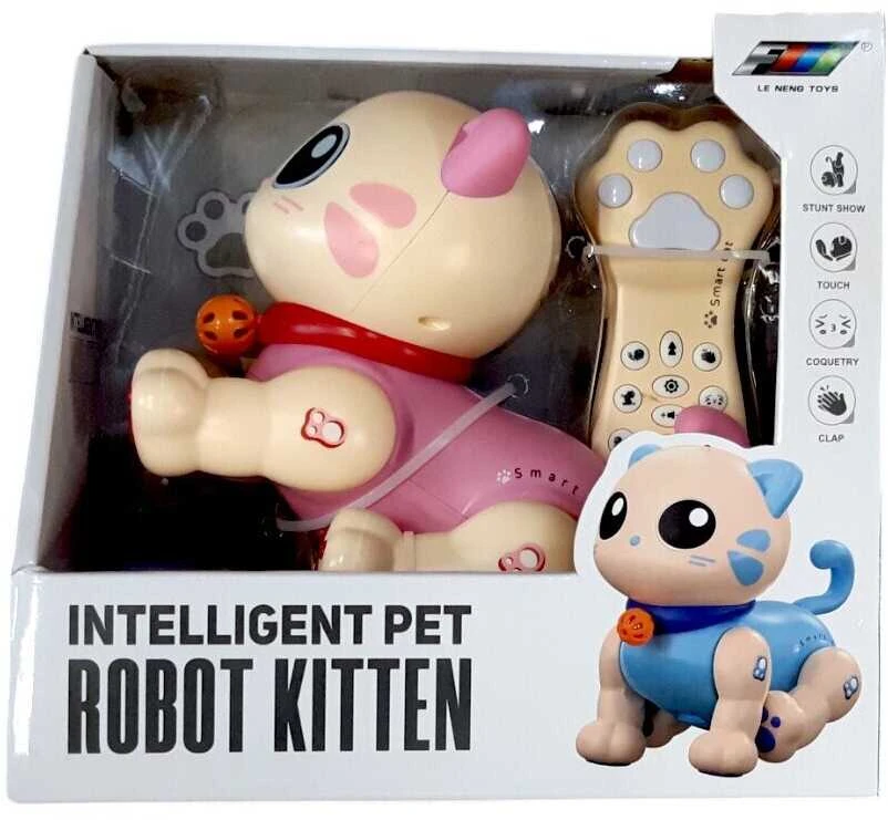Interaktyvi Katė - Robotas su nuotoliniu valdymo pultu, rožinė