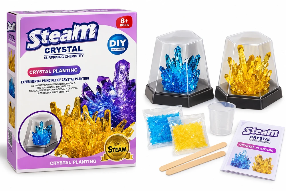 Jianyang Viltownlage Lianxia Kristalų auginimo rinkinys vaikams „Steam Crystal“, 4 užuomazgos