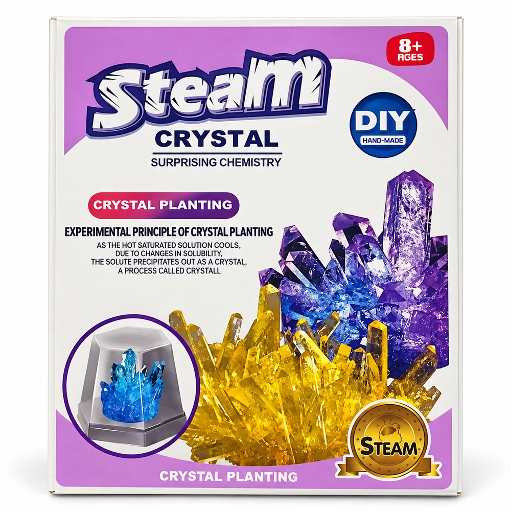 Jianyang Viltownlage Lianxia Kristalų auginimo rinkinys vaikams „Steam Crystal“, 4 užuomazgos