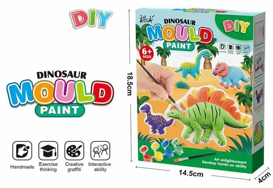Keramikinis rinkinys su dažais piešimui - dinozaurai