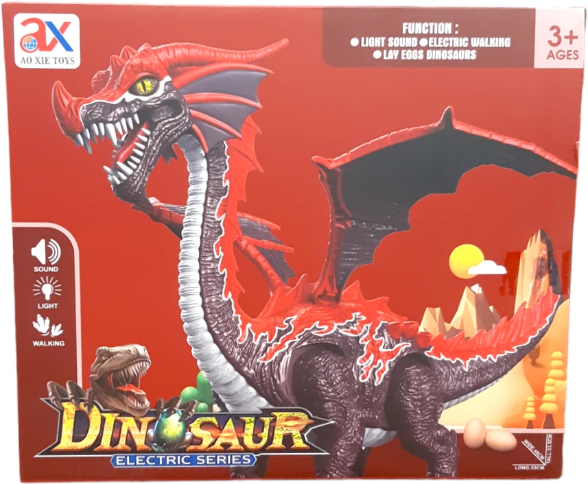 Kiaušinius dedantis Drakonas su šviesos ir garso efektais Ao Xie Toys, rudas