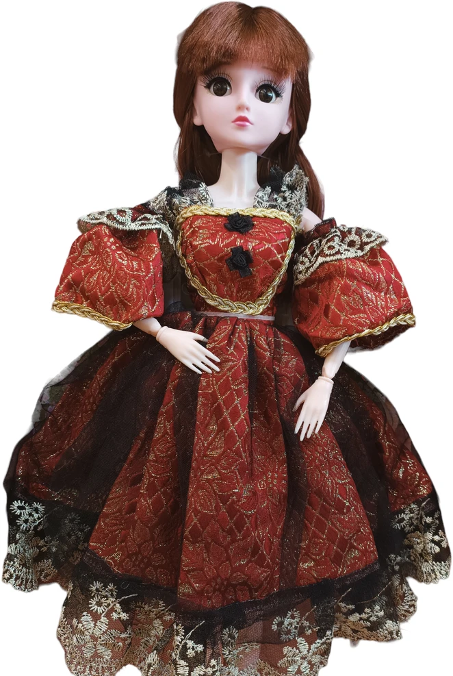 Lėlė 54 cm, Spalva: Bordo