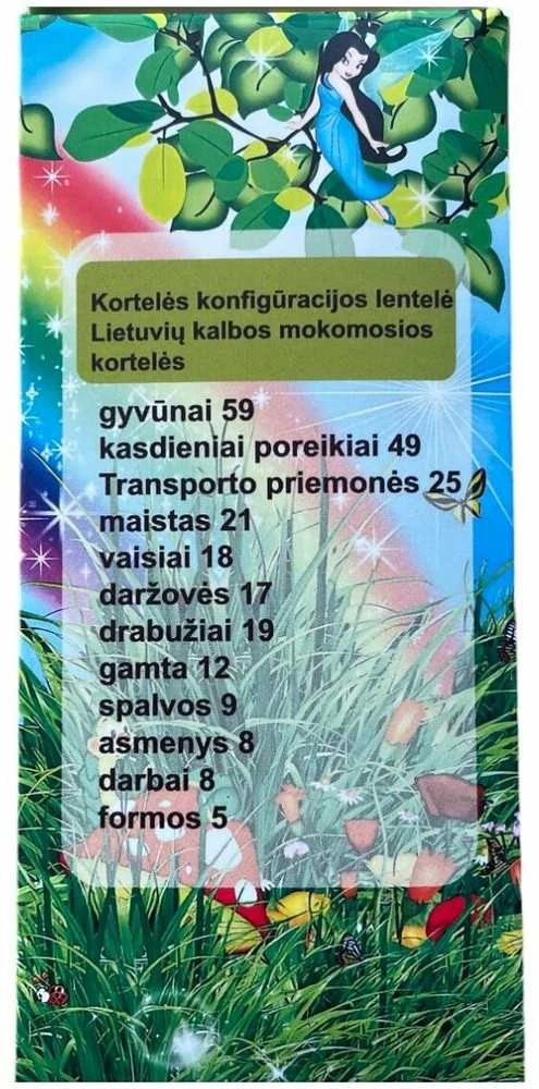 Lietuviškai įgarsintos lavinamosios kortelės + aparatas Geras Žaislas