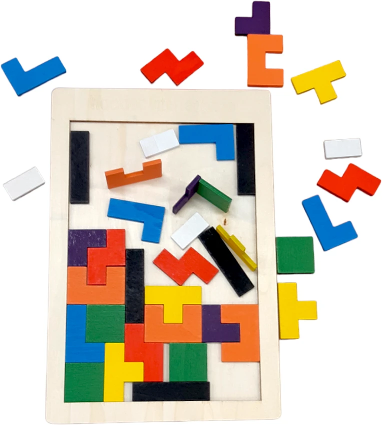 Medinė dėlionė žaidimas - Tetris, 40 det.