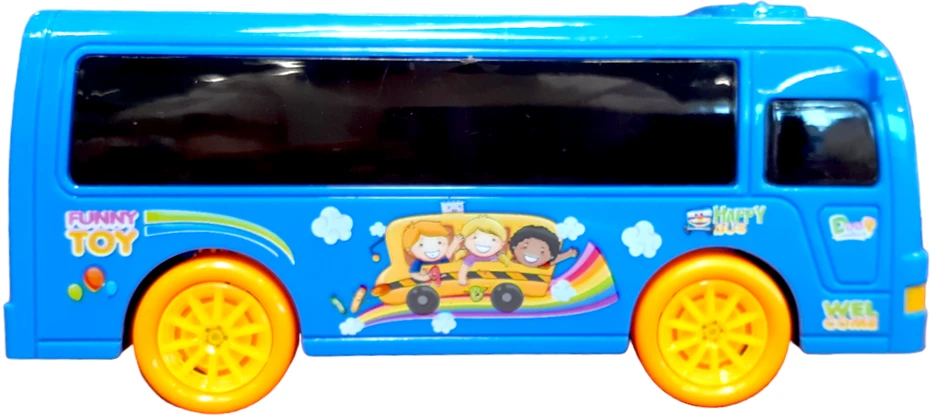 Muzikinis autobusas su 3D šviesomis, mėlynas, Spalva: Geltona