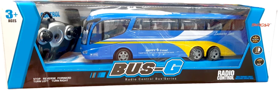 Radijo bangomis valdomas autobusas, mėlynas
