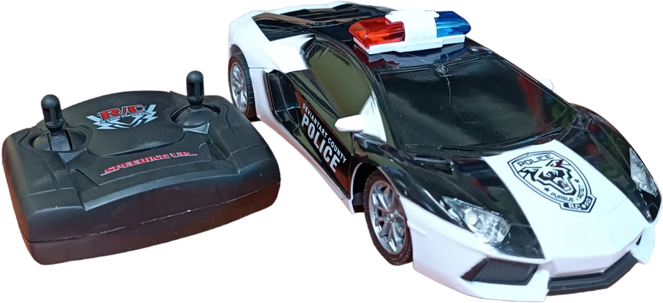 Radijo bangomis valdomas automobilis policijos automobilis, Spalva: Juoda