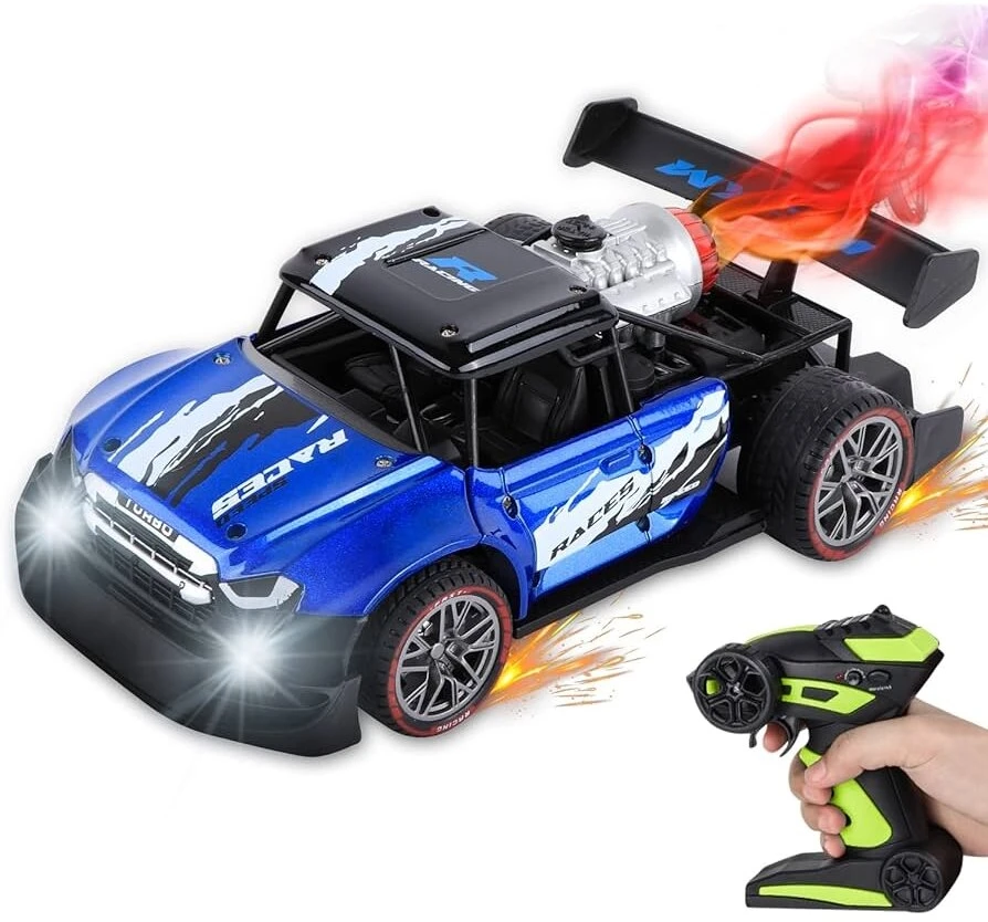 Radijo bangomis valdomas automobilis su dūmų efektais, raudonas, Spalva: Balta