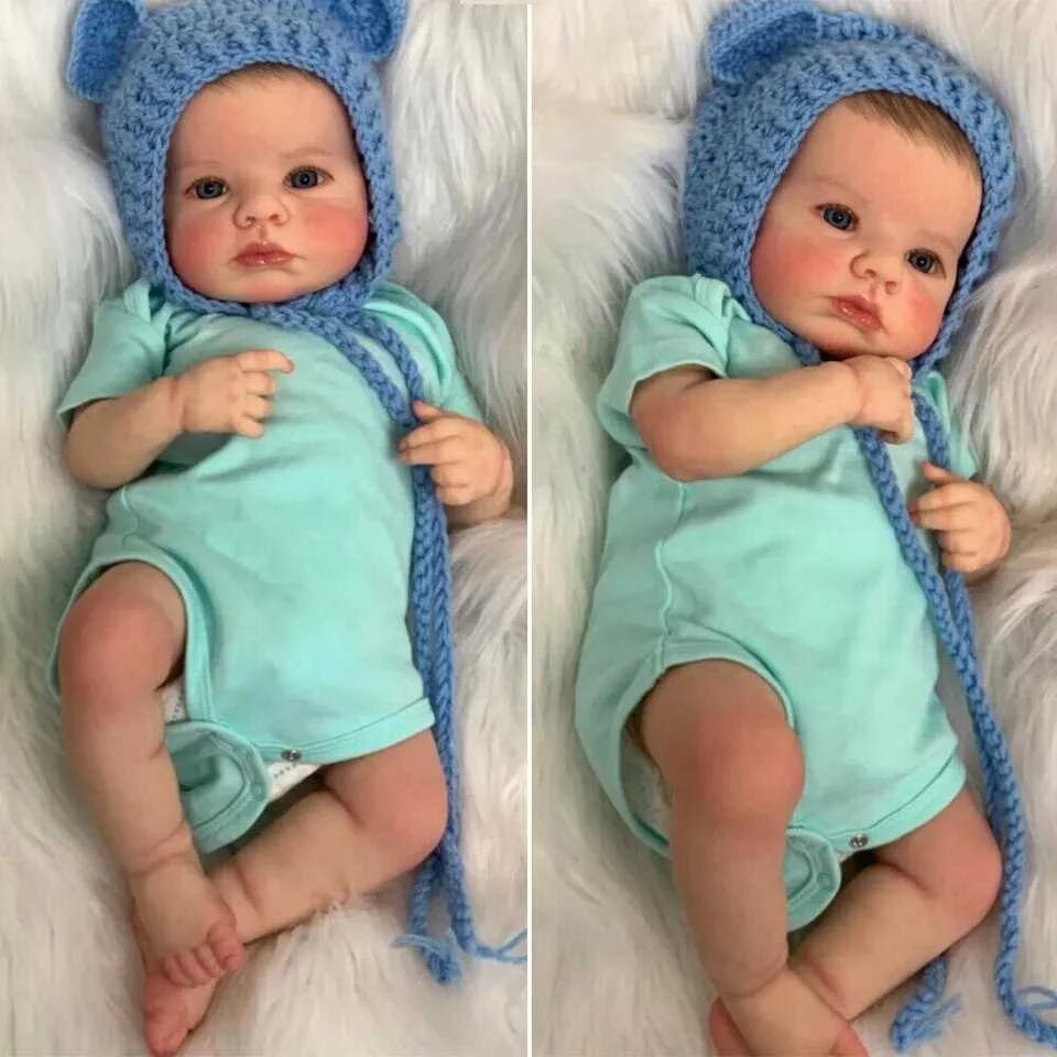 Realistiškos išvaizdos lėlė kūdikis Hoomai Doll, mėlynas