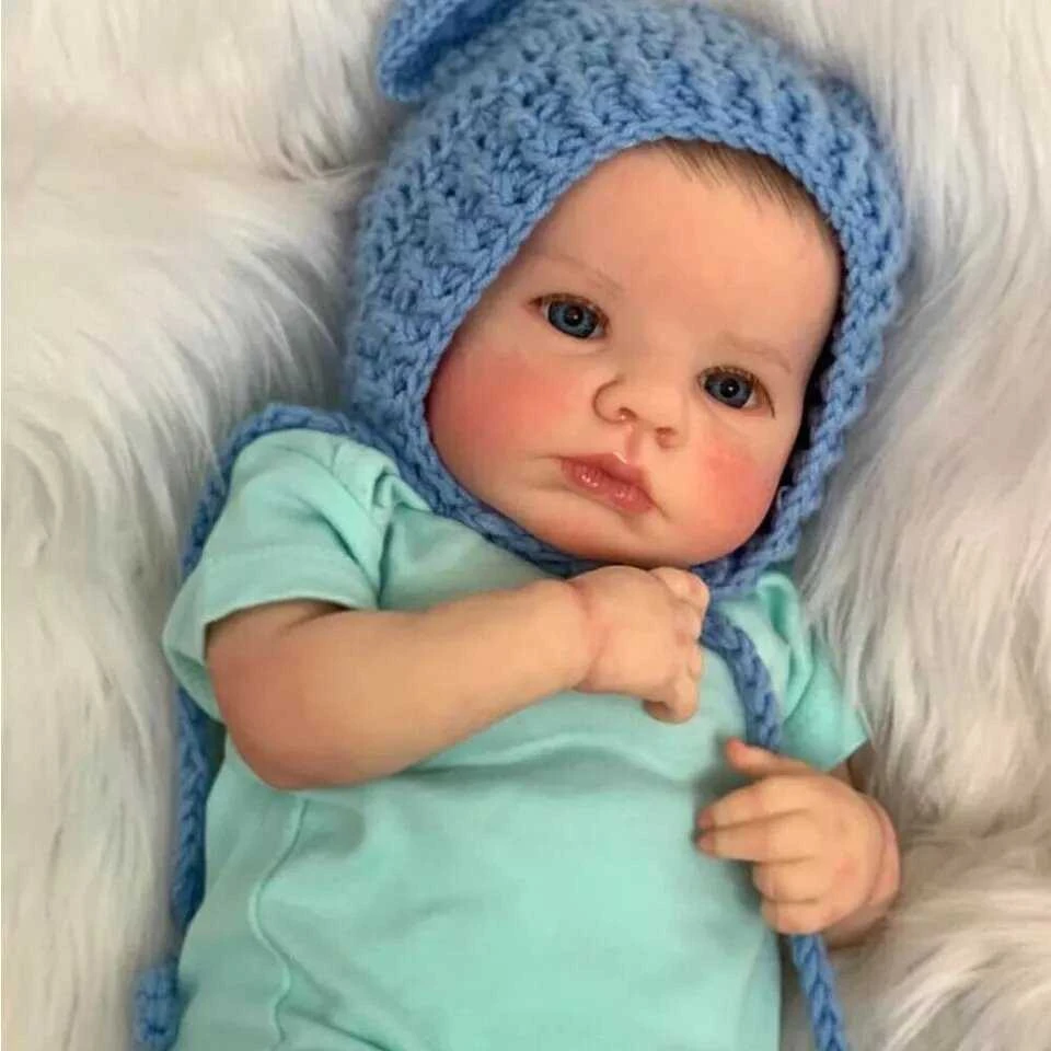 Realistiškos išvaizdos lėlė kūdikis Hoomai Doll, mėlynas