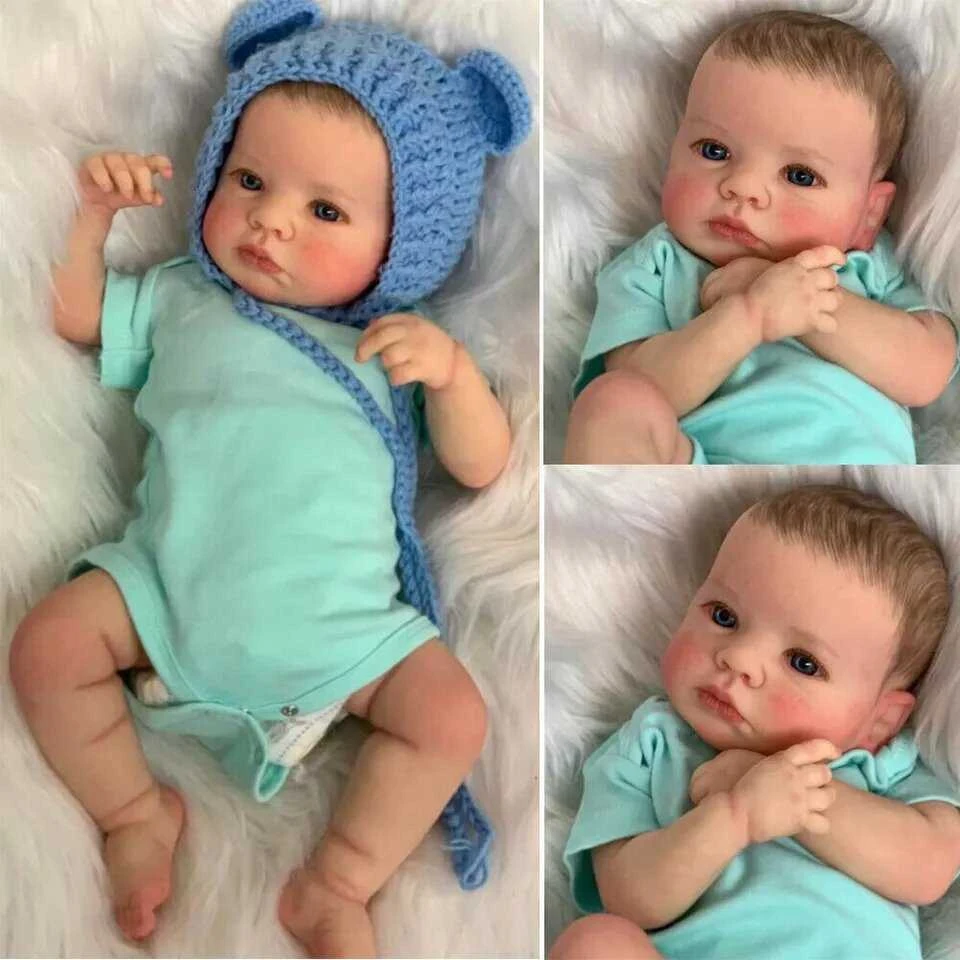 Realistiškos išvaizdos lėlė kūdikis Hoomai Doll, mėlynas