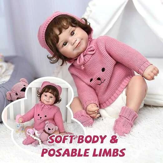 Realistiškos išvaizdos lėlė kūdikis Hoomai Doll, rožinis