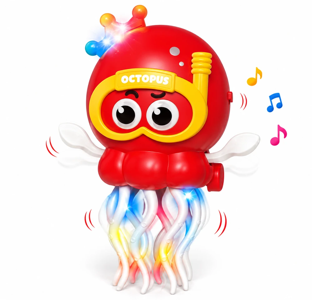 Shantou Hengkai Toy Industry CO.,LTD Šokantis aštuonkojis su šviesa ir muzika, Spalva: Mėlyna
