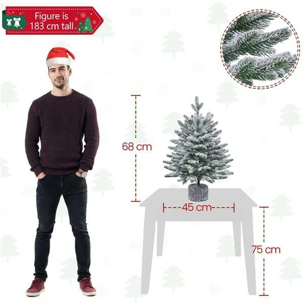 Yaheetech 68cm Dirbtinė Kalėdų eglutė su LED ir sniego efektu (Nemokamas pristatymas)