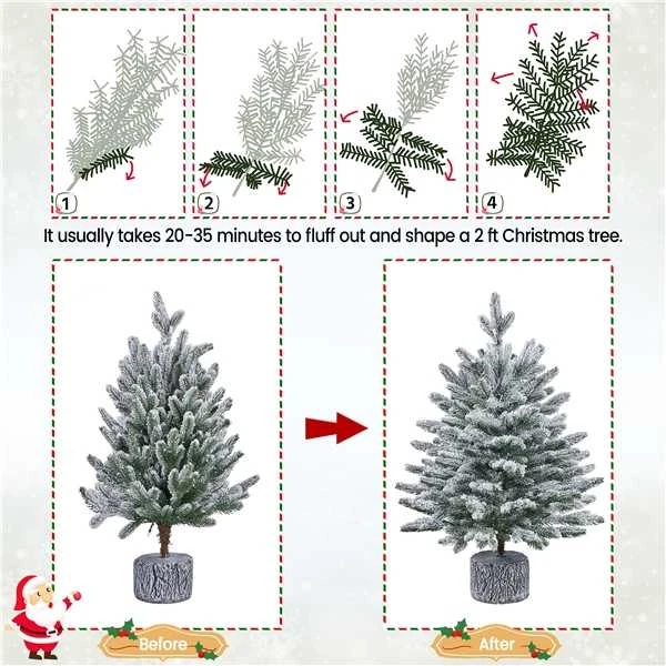 Yaheetech 68cm Dirbtinė Kalėdų eglutė su LED ir sniego efektu (Nemokamas pristatymas)