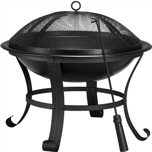 Apvali laužavietė su tinkleliu nuo kibirkščių – 54 cm (Nemokamas pristatymas)
