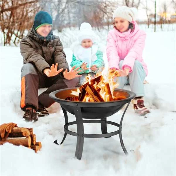 Apvali laužavietė su tinkleliu nuo kibirkščių – 54 cm (Nemokamas pristatymas)