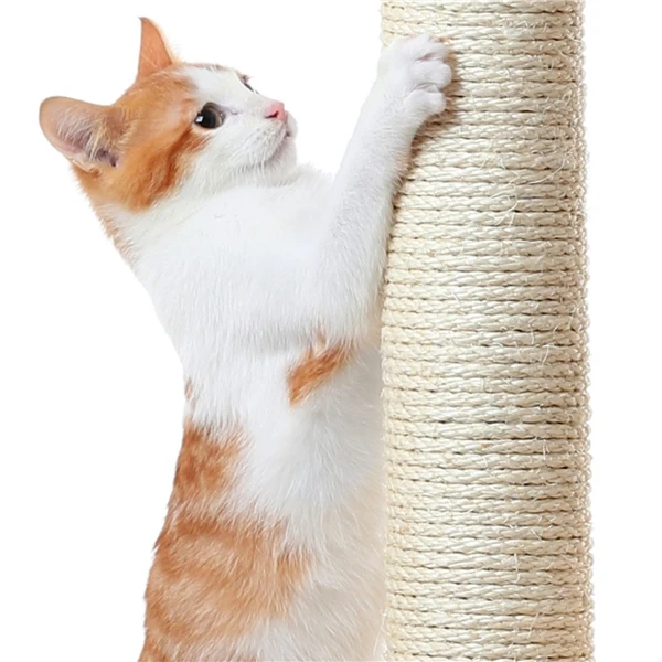🐱 Daugiaaukštė kačių draskyklė 146 cm su nameliais – smėlio spalvos (Nemokamas pristatymas)