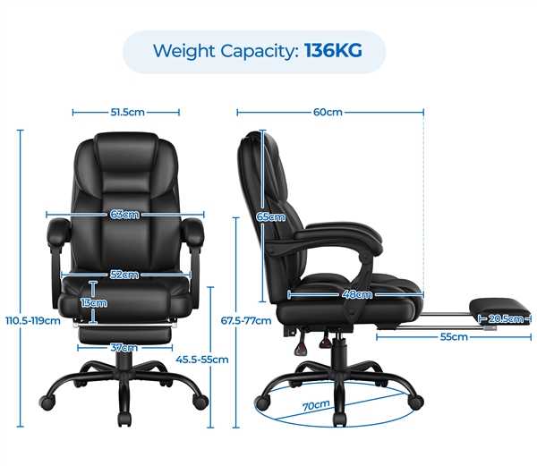 Ergonomiška aukšta biuro kėdė su ištraukiama pakoja (Nemokamas pristatymas)